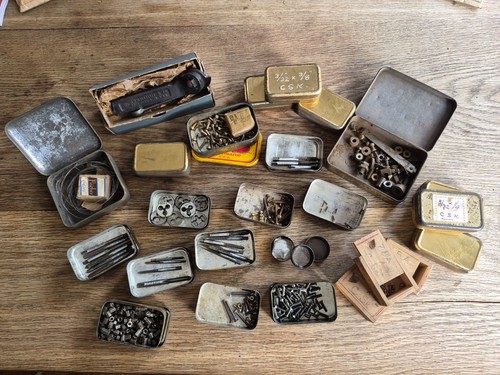 Job lot vintage tins - vintage, nuts